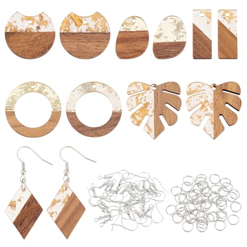 OLYCRAFT 92Stk. Harz Holzohrring Anhänger Mischform Vintage Harz Holz Statement Schmuck Befunde Für Halskette Und Ohrringherstellung - Mixed Style OLYCRAFT 92Stk. Harz Holzohrring Anhänger Mischform Vintage Harz Holz Statement Schmuck Befunde Für Halskette Und Ohrringherstellung - Mixed Style von OLYCRAFT