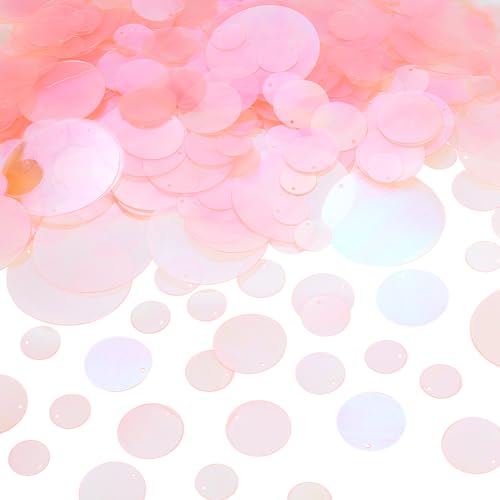 OLYCRAFT Ca. 700 Stück Große Lose Pailletten Zum Basteln Flache Runde Pailletten Pailletten 15mm/20mm/25mm/30mm/40mm/50mm Schillernde Transparente Lose Pailletten Pailletten Für DIY Nähverzierungen von OLYCRAFT