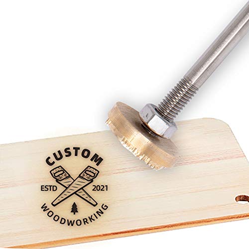 OLYCRAFT Custom Wood Branding Eisen 3CM Leder Branding Eisenstempel Custom Logo BBQ Heat Stamp Mit Messingkopf Und Holzgriff Für Die Holzbearbeitung, Backen Und Handgefertigtes Design - Säge von OLYCRAFT