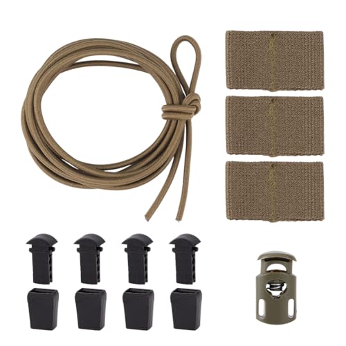 OLYCRAFT Elastischer Spanngurt mit taktischer Flagge, Gummiseil, Armeegrün, Molle-Gurtband, Kordelschloss, sichere Plattenträgerbefestigung, Nylon mit Kunststoffgurt für Outdoor-Abenteuer von OLYCRAFT