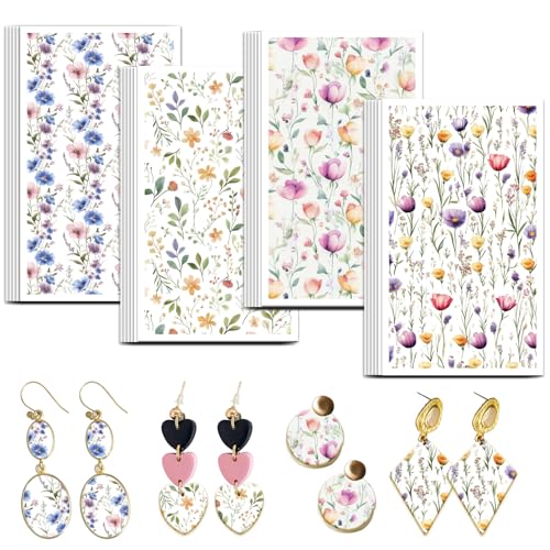 OLYCRAFT Frisches Kleines Florales Ton Transferpapier 4 Design 24 Stück Transferpapier Für Polymer Blumen Polymer Ton Transferblätter Florales Kleines Transferpapier Für Ton Ohrringe OLYCRAFT Frisches Kleines Florales Ton Transferpapier 4 Design 24 Stück Transferpapier Für Polymer Blumen Polymer Ton Transferblätter Florales Kleines Transferpapier Für Ton Ohrringe von OLYCRAFT