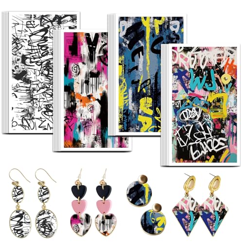 OLYCRAFT Graffiti Ton Transferpapier 4 Design 24 Stück Transferpapier Für Polymer Digitalbuchstaben Polymer Ton Transferblätter Malerei Kleines Transferpapier Für Ton Ohrringe Schmuckherstellung OLYCRAFT Graffiti Ton Transferpapier 4 Design 24 Stück Transferpapier Für Polymer Digitalbuchstaben Polymer Ton Transferblätter Malerei Kleines Transferpapier Für Ton Ohrringe Schmuckherstellung von OLYCRAFT