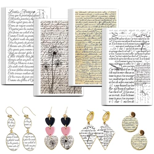OLYCRAFT Handgeschriebenes Französisches Ton Transferpapier 4 Design 24 Stück Transferpapier Für Polymer Poesie Polymer Ton Transferblätter Vintage Thema Kleines Transferpapier Für Ton Ohrringe OLYCRAFT Handgeschriebenes Französisches Ton Transferpapier 4 Design 24 Stück Transferpapier Für Polymer Poesie Polymer Ton Transferblätter Vintage Thema Kleines Transferpapier Für Ton Ohrringe von OLYCRAFT