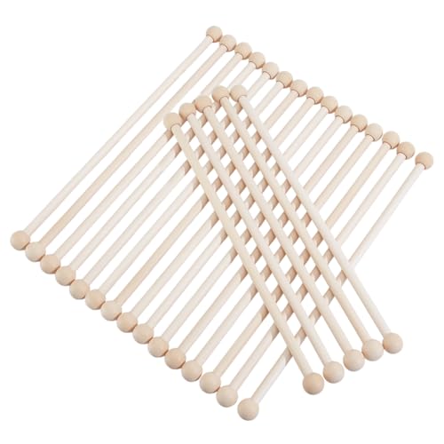 OLYCRAFT Holzdübelstangen 26,7 x 33 cm, unlackierte Holzstäbe mit 2,3 cm Durchmesser, beidseitige, abgerundete Kugel, Holzstange, Naturholz, runde Stäbe für Bastelarbeiten, Kunst, 20 Stück OLYCRAFT Holzdübelstangen 26,7 x 33 cm, unlackierte Holzstäbe mit 2,3 cm Durchmesser, beidseitige, abgerundete Kugel, Holzstange, Naturholz, runde Stäbe für Bastelarbeiten, Kunst, 20 Stück von OLYCRAFT