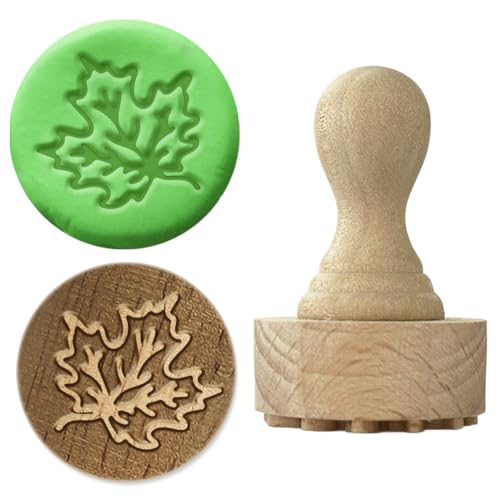 OLYCRAFT Holzstempel Für Ton Ahornblatt Tonstempel 2.7cm Natürliches Buchenholz Töpferstempel Holz Töpferwerkzeug Kleines Keramik Stempelwerkzeug Für Keramik Ton Kunst DIY Bastelarbeiten von OLYCRAFT