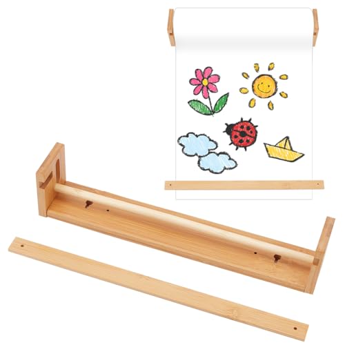 OLYCRAFT Kraftpapierrollenhalter Zur Wandmontage Für 30.5 cm Papier Hölzerne Staffelei Papierrollenhalter Kraftpapierrollenspender Für Küche Heimwerkerraum Büro Geschäft Lebensmittelgeschäft von OLYCRAFT