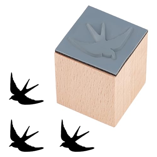 OLYCRAFT Schwalbe Holz Gummistempel 1 Zoll Vogel Gummistempel Kleine Schwalbe Stempel Quadratischer Holzstempel Gummistempel für Scrapbooking Planer Dekorationen DIY Handwerk Karten von OLYCRAFT