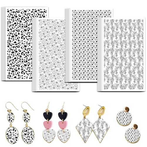 OLYCRAFT Ton Transferpapier Mit Schwarz Weiß Muster 4 Design 24 Stück Transferpapier Mit Leopardenmuster Für Polymer Polymer Ton Transferblätter Kleines Transferpapier Für Ton Ohrringe OLYCRAFT Ton Transferpapier Mit Schwarz Weiß Muster 4 Design 24 Stück Transferpapier Mit Leopardenmuster Für Polymer Polymer Ton Transferblätter Kleines Transferpapier Für Ton Ohrringe von OLYCRAFT
