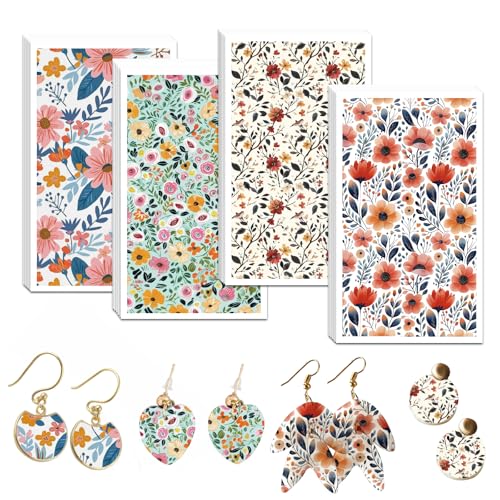 OLYCRAFT Transferpapier Für Polymer Ton Mit Blumenmotiv 4 Design 24 Stück Transferpapier Für Polymer Ton Bunte Florale Transferblätter Für Polymer Ton Zur Schmuckherstellung von Ohrringen Aus Ton OLYCRAFT Transferpapier Für Polymer Ton Mit Blumenmotiv 4 Design 24 Stück Transferpapier Für Polymer Ton Bunte Florale Transferblätter Für Polymer Ton Zur Schmuckherstellung von Ohrringen Aus Ton von OLYCRAFT