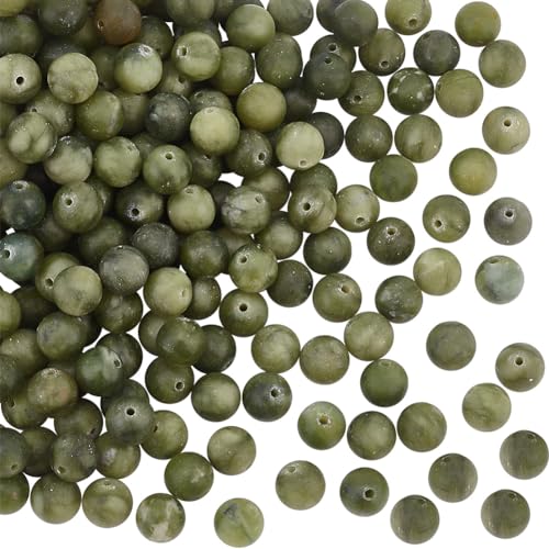 OLYCRAFT Über 203-208 Stück 8mm Natürliche Taiwan Jade Perlen Natur Grün Jasper Perlen Runde Lose Edelstein Perlen Für Armband Halskette Ohrringe Schmuckherstellung-1.5mm Loch von OLYCRAFT