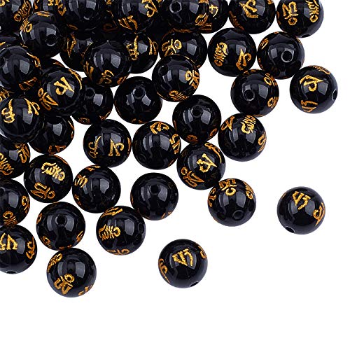 OLYCRAFT Ungefähr 48 Stück 8mm Natürliche Schwarze Obsidianperlen Geschnitzte Edelsteinperlen Runde Lose Perlen Energie Steinperlen Für für Ohrring Halskette und Schmuckherstellung - 1mm Loch OLYCRAFT Ungefähr 48 Stück 8mm Natürliche Schwarze Obsidianperlen Geschnitzte Edelsteinperlen Runde Lose Perlen Energie Steinperlen Für für Ohrring Halskette und Schmuckherstellung - 1mm Loch von OLYCRAFT