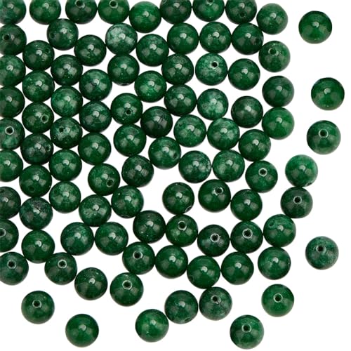 OLYCRAFT Ungefähr 96 Stück 8mm Natürliche Malaysia Jade Perlen Natürliche Edelsteinperlen Dunkelgrün Jade Perlen Abstandsperlen Natürliche Jade Perle Für Armband Halskette Schmuckherstellung von OLYCRAFT