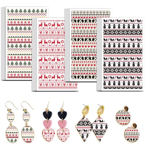 OLYCRAFT Weihnachtspullover Strickmuster Ton Transferpapier 4 Design 24 Stück Transferpapier Für Polymer Schneemann Muster Polymer Ton Transferblätter Kleiner Keramik Aufkleber Für Ohrringe OLYCRAFT Weihnachtspullover Strickmuster Ton Transferpapier 4 Design 24 Stück Transferpapier Für Polymer Schneemann Muster Polymer Ton Transferblätter Kleiner Keramik Aufkleber Für Ohrringe von OLYCRAFT