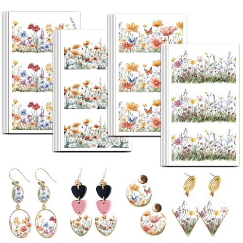 OLYCRAFT Wildblumen Ton Transferpapier 4 Design 24 Stück Transferpapier Für Polymer Botanischer Rahmen Polymer Ton Transferblätter Blumenmotiv Kleines Transferpapier Für Ton Ohrringe OLYCRAFT Wildblumen Ton Transferpapier 4 Design 24 Stück Transferpapier Für Polymer Botanischer Rahmen Polymer Ton Transferblätter Blumenmotiv Kleines Transferpapier Für Ton Ohrringe von OLYCRAFT