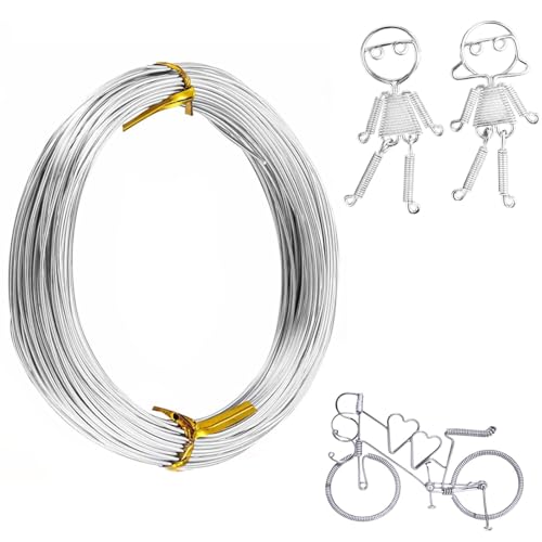 Basteldraht 1mm×30m, Silberdraht, Schmuckdraht, Aluminiumdraht, Draht zum Basteln, Flexibel Biegbar Silber Draht Zum Basteln Schmuckherstellung Garten Florist Modellieren (Silber) Basteldraht 1mm×30m, Silberdraht, Schmuckdraht, Aluminiumdraht, Draht zum Basteln, Flexibel Biegbar Silber Draht Zum Basteln Schmuckherstellung Garten Florist Modellieren (Silber) von OMBRISA