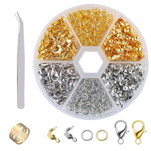 Verschlüsse für Armbänder 462 Stück, Armband Verschluss Set, enthält 2 Farben karabinerverschluss, Geschlossene Kreise, Doppelt Abgedeckte Schnallen, Ketten Verschlüsse, Ellenbogenpinzette und Öffner Verschlüsse für Armbänder 462 Stück, Armband Verschluss Set, enthält 2 Farben karabinerverschluss, Geschlossene Kreise, Doppelt Abgedeckte Schnallen, Ketten Verschlüsse, Ellenbogenpinzette und Öffner von OMBRISA