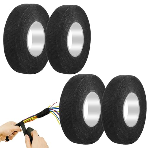 OMBRISA Gewebeband Schwarz 4 Stück, Kabelbaum Klebeband 2 Größen, Isolierband Schwarz Klebeband Textilklebeband, Selbstklebendes Autokabelbaum Wickelband, Haushalt Kfz Motorrad (19mm x 15m/15mm x 15m) OMBRISA Gewebeband Schwarz 4 Stück, Kabelbaum Klebeband 2 Größen, Isolierband Schwarz Klebeband Textilklebeband, Selbstklebendes Autokabelbaum Wickelband, Haushalt Kfz Motorrad (19mm x 15m/15mm x 15m) von OMBRISA