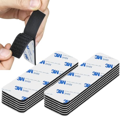 OMBRISA Klettband Selbstklebend Extra Stark 10 Stück, Doppelseitiges Klettband 3x10cm, Wiederverwendbar Rechteck Klettverschluss Selbstklebend für Wandbehänge, Organisation Gegenständen (10 Stück) von OMBRISA