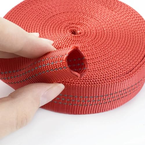 OMEVU 2/5/10 m 25 mm Doppellagiges hohles Polyester-Gurtband, reflektierendes Streifen-Schlauchband zum Nähen von Gürtel, Taschengurten von OMEVU