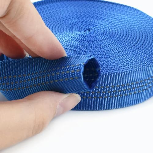 OMEVU 2/5/10 m 25 mm Doppellagiges hohles Polyester-Gurtband, reflektierendes Streifen-Schlauchband zum Nähen von Gürtel, Taschengurten von OMEVU