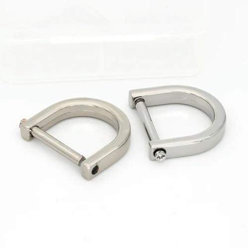 OMEVU 2 Stück abnehmbare Metall-D-Ringe mit offener Schraube, Schäkelverschluss für Lederhandwerk, Taschenriemen, Gürtelschnalle, Griff, Schultergurt von OMEVU