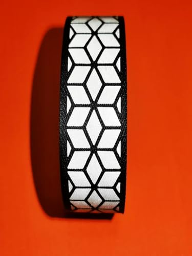 OMEVU 5 Meter 2,5 cm hohes, helles, reflektierendes Gurtband mit bedrucktem Band zum Aufnähen auf Kleidertaschen von OMEVU