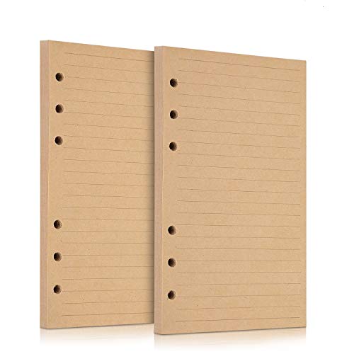 A6-Nachfüllpapier, liniertes Papier, 6 Löcher, Ringbucheinlagen, nachfüllbar, für Notizbuch, Planer, Tagebuch, Reisetagebuch, Organizer, 10,5 x 17 cm, 160 Blatt / 320 Seiten, 2 Stück A6-Nachfüllpapier, liniertes Papier, 6 Löcher, Ringbucheinlagen, nachfüllbar, für Notizbuch, Planer, Tagebuch, Reisetagebuch, Organizer, 10,5 x 17 cm, 160 Blatt / 320 Seiten, 2 Stück von OMEYA