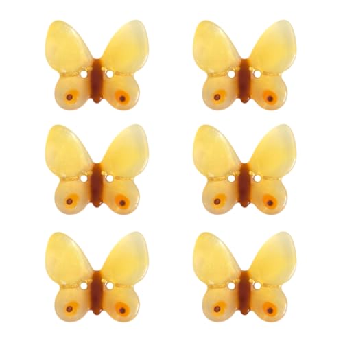 Knöpfe in Schmetterlingsform zum Basteln, Acetat-Knöpfe für Kleidung, Knöpfe zum Nähen, 6 Stück Knöpfe in Schmetterlingsform zum Basteln, Acetat-Knöpfe für Kleidung, Knöpfe zum Nähen, 6 Stück von OMG Decor