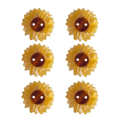 Knöpfe in Sonnenblumenform zum Basteln, Acetat-Knöpfe für Kleidung, Knöpfe zum Nähen, 6 Stück Knöpfe in Sonnenblumenform zum Basteln, Acetat-Knöpfe für Kleidung, Knöpfe zum Nähen, 6 Stück von OMG Decor