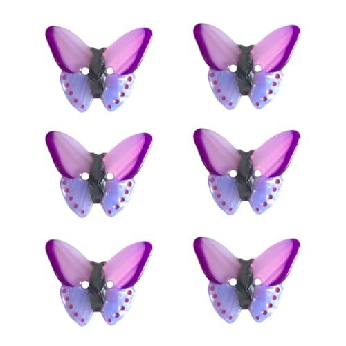 Violette Schmetterlingsknöpfe zum Basteln, Acetat-Knöpfe zum Nähen, Neuheitsknöpfe für Kleidung, 6 Stück Violette Schmetterlingsknöpfe zum Basteln, Acetat-Knöpfe zum Nähen, Neuheitsknöpfe für Kleidung, 6 Stück von OMG Decor