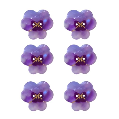 Violette Stiefmütterchen-Knöpfe zum Basteln, Acetat-Knöpfe zum Nähen, Neuheit-Knöpfe für Kleidung, 6 Stück Violette Stiefmütterchen-Knöpfe zum Basteln, Acetat-Knöpfe zum Nähen, Neuheit-Knöpfe für Kleidung, 6 Stück von OMG Decor