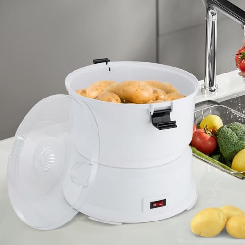 Kartoffelschäler Elektrisch Kartoffelschälmaschine Elektrischer Schäler, 85 Watt Schälmaschine mit Salatschleuder, Kunststoff, Weiss, 800g Kapazität, 25.5 * 27cm Kartoffelschäler Elektrisch Kartoffelschälmaschine Elektrischer Schäler, 85 Watt Schälmaschine mit Salatschleuder, Kunststoff, Weiss, 800g Kapazität, 25.5 * 27cm von OMGGYER