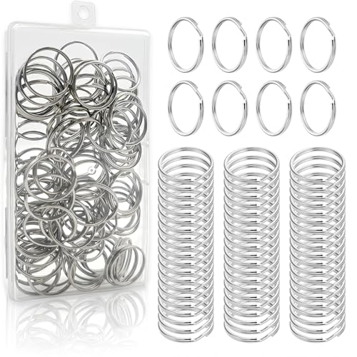 OMIGA Silberne Schlüsselringe 100 Stück Runde Schlüsselringe 20mm Edelstahl Schlüsselring für DIY Schlüsselanhänger Basteln Auto Haus Schlüssel Zubehör von OMIGA
