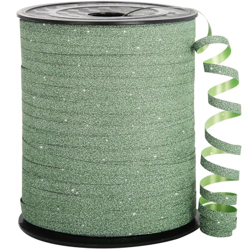 OMISELIO Grünes Band 457 m, glitzerndes grünes Ringelband, glänzendes metallisches Ringelband für Geschenkverpackungen, Ballonband, Ballonschnur, Geschenkband, lockiges Band für St. Patrick's Day, OMISELIO Grünes Band 457 m, glitzerndes grünes Ringelband, glänzendes metallisches Ringelband für Geschenkverpackungen, Ballonband, Ballonschnur, Geschenkband, lockiges Band für St. Patrick's Day, von OMISELIO