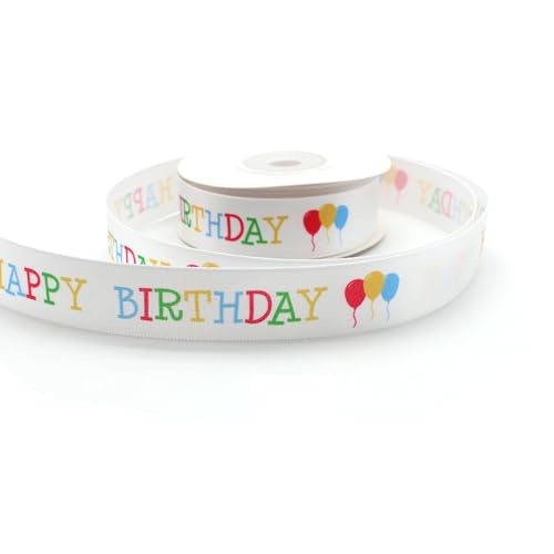 OMISS - Schleifenband Happy Birthday, mehrfarbig – Dekorieren Sie Ihre Geburtstagsparty von OMISS