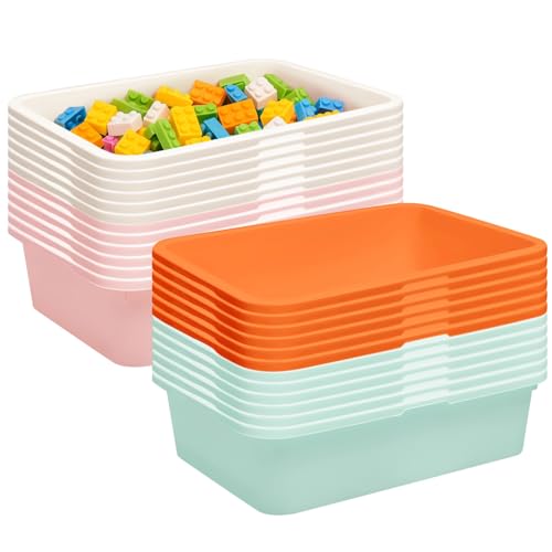 24 Stück Kunststoff-Tabletts, stapelbare Aufbewahrungsbehälter für Klassenzimmer, tiefe Aktivitäts-Sandschalen, Malperlen-Organizer für Heimwerker, Büro, Schule, 20,1 x 14,5 x 5,3 cm 24 Stück Kunststoff-Tabletts, stapelbare Aufbewahrungsbehälter für Klassenzimmer, tiefe Aktivitäts-Sandschalen, Malperlen-Organizer für Heimwerker, Büro, Schule, 20,1 x 14,5 x 5,3 cm von OMISTAR
