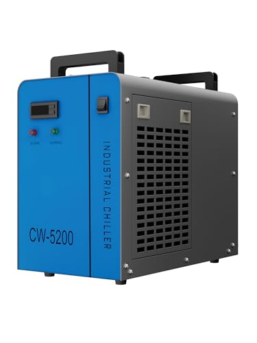 OMTech 6L Industrieller Wasserkühler Chiller 430W, 10 L/min. Wasserkühlsystem CW-5200 für 50W-150W CO2 Laser Cutter von OMTech