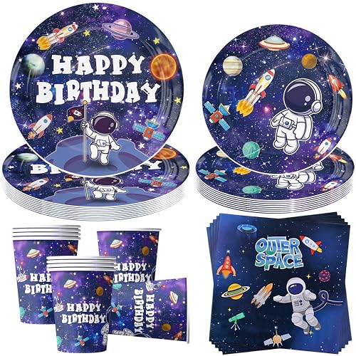 OMZSXK 50 Stück Weltraum Partygeschirr für 10 Gäste,Weltraum Partyteller Geburtstag Geschirr,Astronaut Pappteller Becher Servietten für Kindergeburtstag Deko OMZSXK 50 Stück Weltraum Partygeschirr für 10 Gäste,Weltraum Partyteller Geburtstag Geschirr,Astronaut Pappteller Becher Servietten für Kindergeburtstag Deko von OMZSXK