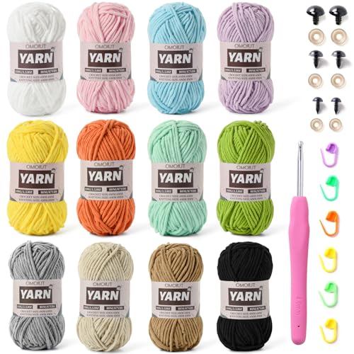 12 Stück grobes Chenille-Garn zum Häkeln, sperriges Samtgarn zum Häkeln, Babygarn zum Häkeln, weiche Decke, 1,2 kg Amigurumi-Garne für Bastelset A 12 Stück grobes Chenille-Garn zum Häkeln, sperriges Samtgarn zum Häkeln, Babygarn zum Häkeln, weiche Decke, 1,2 kg Amigurumi-Garne für Bastelset A von OMoiut