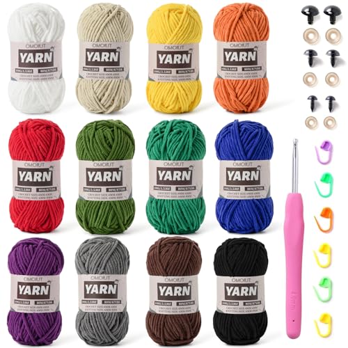 12 Stück grobes Chenille-Garn zum Häkeln, sperriges Samtgarn zum Häkeln, Babygarn zum Häkeln, weiche Decke, 1,2 kg Amigurumi-Garne für Bastelset B 12 Stück grobes Chenille-Garn zum Häkeln, sperriges Samtgarn zum Häkeln, Babygarn zum Häkeln, weiche Decke, 1,2 kg Amigurumi-Garne für Bastelset B von OMoiut