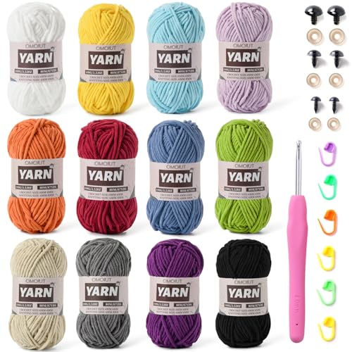 12 Stück grobes Chenille-Garn zum Häkeln, sperriges Samtgarn zum Häkeln, Babygarn zum Häkeln, weiche Decke, 1,2 kg Amigurumi-Garne für Bastelset D 12 Stück grobes Chenille-Garn zum Häkeln, sperriges Samtgarn zum Häkeln, Babygarn zum Häkeln, weiche Decke, 1,2 kg Amigurumi-Garne für Bastelset D von OMoiut