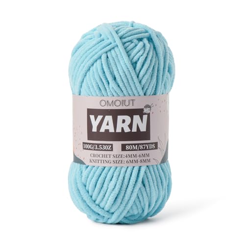 Azure Flauschiges Chenille-Garn zum Häkeln, Babygarn zum Häkeln, weiche Decke, 100 g, Amigurumi-Garne, grobe Garne aus Samt, Kammgarne 5 Azure Flauschiges Chenille-Garn zum Häkeln, Babygarn zum Häkeln, weiche Decke, 100 g, Amigurumi-Garne, grobe Garne aus Samt, Kammgarne 5 von OMoiut