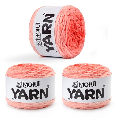 Blanket Perfect Ombre Kuchengarn – Babygarn zum Häkeln weich – 300 g – #6 Super Bulky – 200 m zum Stricken, Basteln und Amigurumi, grobes Chenille-Garn (3 Pfirsichblüten) von OMoiut