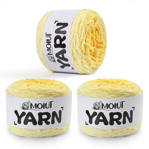 Blanket Perfect Ombré-Kuchengarn – Babygarn zum Häkeln weich – 300 g – #6 Super Bulky – 200 m zum Stricken, Basteln und Amigurumi, grobes Chenille-Garn (3 Sunlit Butter) von OMoiut