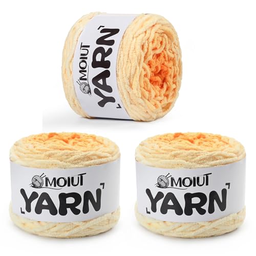 Blanket Perfect Ombre Kuchengarn – Babygarn zum Häkeln weich – 300 g – #6 super sperrig – 200 m zum Stricken, Basteln und Amigurumi, grobes Chenille-Garn (3 Käsekuchen) von OMoiut