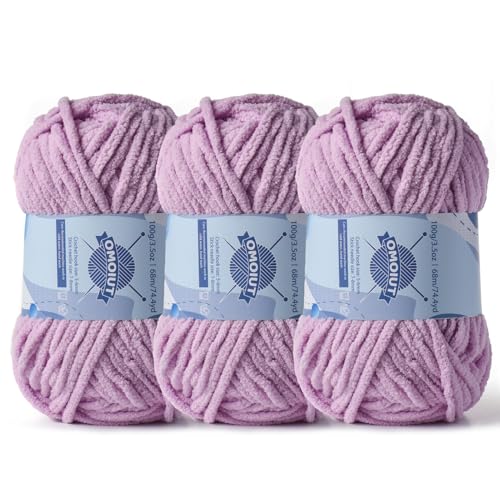 Dickes Chenille-Garn zum Häkeln, Babygarn zum Häkeln, weiche Decken, sperrige Garne zum Häkeln, Amigurumi, 3 x 100 g, flauschige Samtgarne zum Handstricken, 3 x 100 g, 3 x 74 m, 3 x 74 m, 3 x 74 m Dickes Chenille-Garn zum Häkeln, Babygarn zum Häkeln, weiche Decken, sperrige Garne zum Häkeln, Amigurumi, 3 x 100 g, flauschige Samtgarne zum Handstricken, 3 x 100 g, 3 x 74 m, 3 x 74 m, 3 x 74 m von OMoiut
