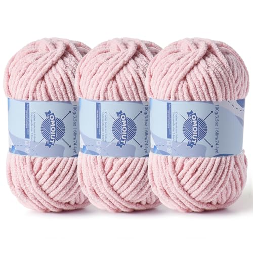 Dickes Chenille-Garn zum Häkeln, Babygarn zum Häkeln, weiche Decken, sperrige Garne zum Häkeln, Amigurumi, 3 x 100 g, flauschige Samtgarne zum Handstricken, 3 x 100 g, 3 x 74 m, 3 x 74 m, 3 x 74 m Dickes Chenille-Garn zum Häkeln, Babygarn zum Häkeln, weiche Decken, sperrige Garne zum Häkeln, Amigurumi, 3 x 100 g, flauschige Samtgarne zum Handstricken, 3 x 100 g, 3 x 74 m, 3 x 74 m, 3 x 74 m von OMoiut