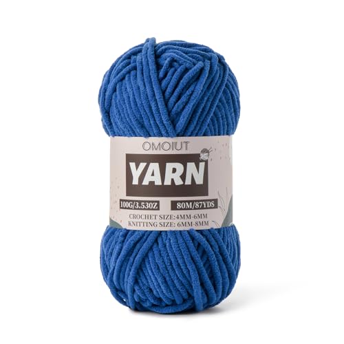 Flauschiges Chenille-Garn zum Häkeln, Babygarn zum Häkeln, weiche Decke, 100 g, Amigurumi-Garne, Samt, Kammgarne, 5 Stück, Blau Flauschiges Chenille-Garn zum Häkeln, Babygarn zum Häkeln, weiche Decke, 100 g, Amigurumi-Garne, Samt, Kammgarne, 5 Stück, Blau von OMoiut
