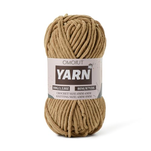 Flauschiges Chenille-Garn zum Häkeln, Babygarn zum Häkeln, weiche Decke, 100 g, Amigurumi-Garne, Samt, Kammgarne, 5 Stück Flauschiges Chenille-Garn zum Häkeln, Babygarn zum Häkeln, weiche Decke, 100 g, Amigurumi-Garne, Samt, Kammgarne, 5 Stück von OMoiut