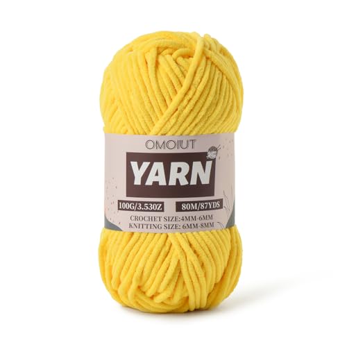 Flauschiges Chenille-Garn zum Häkeln, Babygarn zum Häkeln, weiche Decke, 100 g, Amigurumi-Garne, Samt, Kammgarne, Goldgelb, 5 Flauschiges Chenille-Garn zum Häkeln, Babygarn zum Häkeln, weiche Decke, 100 g, Amigurumi-Garne, Samt, Kammgarne, Goldgelb, 5 von OMoiut